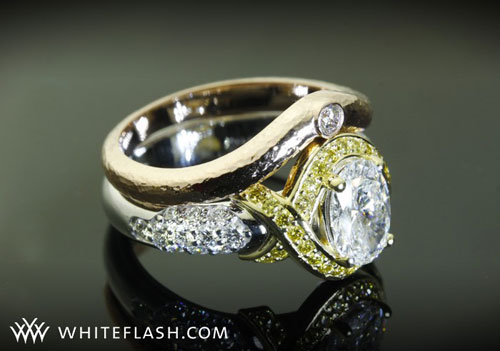 White Flash Yellow Diamond Engagement Ring