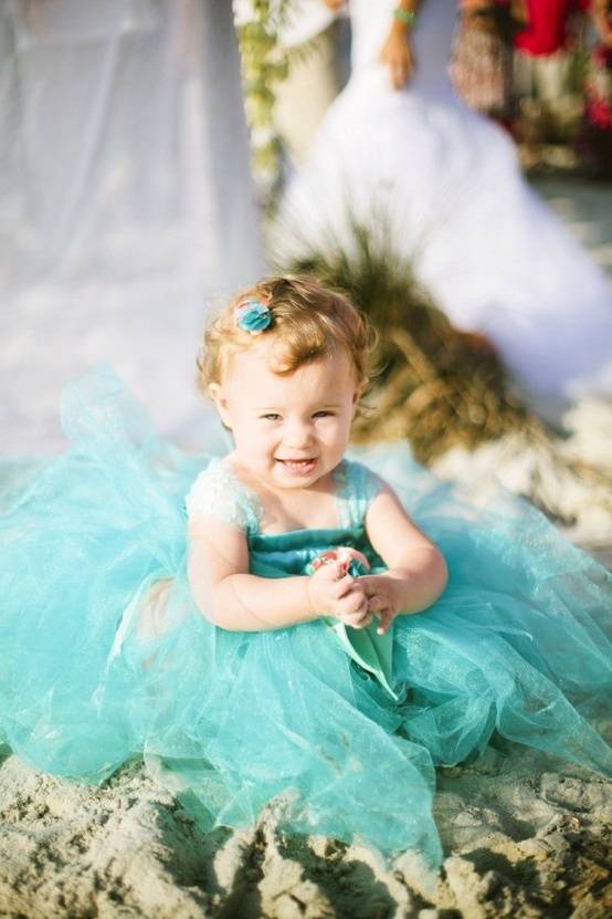 Tiffany Blue Flower Girl Dress