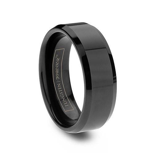 Eclipse-Mens-Beveled-Black-Tungsten-Ring
