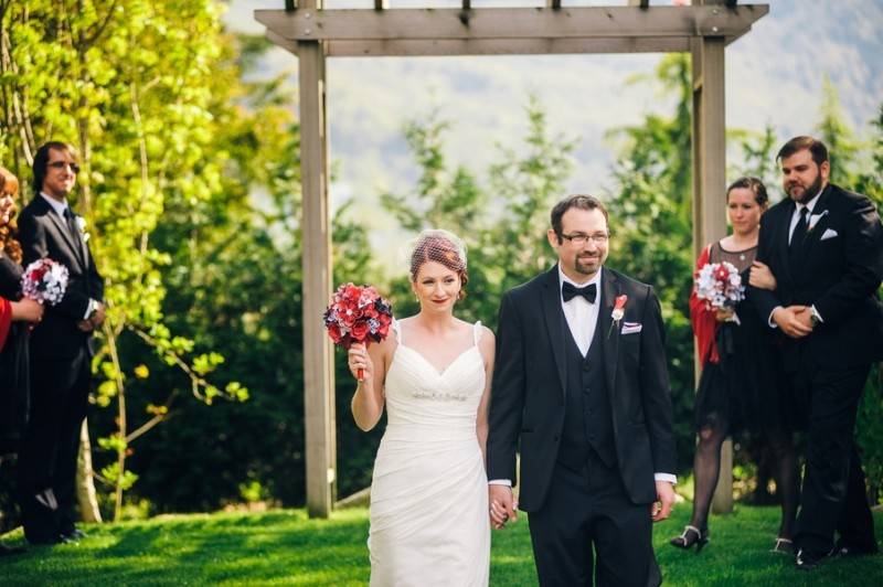 A Black and Red Garden Wedding