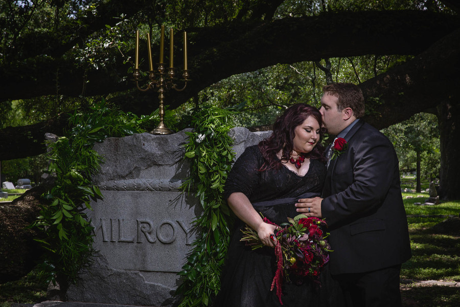 Dark and Vampy Anniversary Session in Historic Cemetery