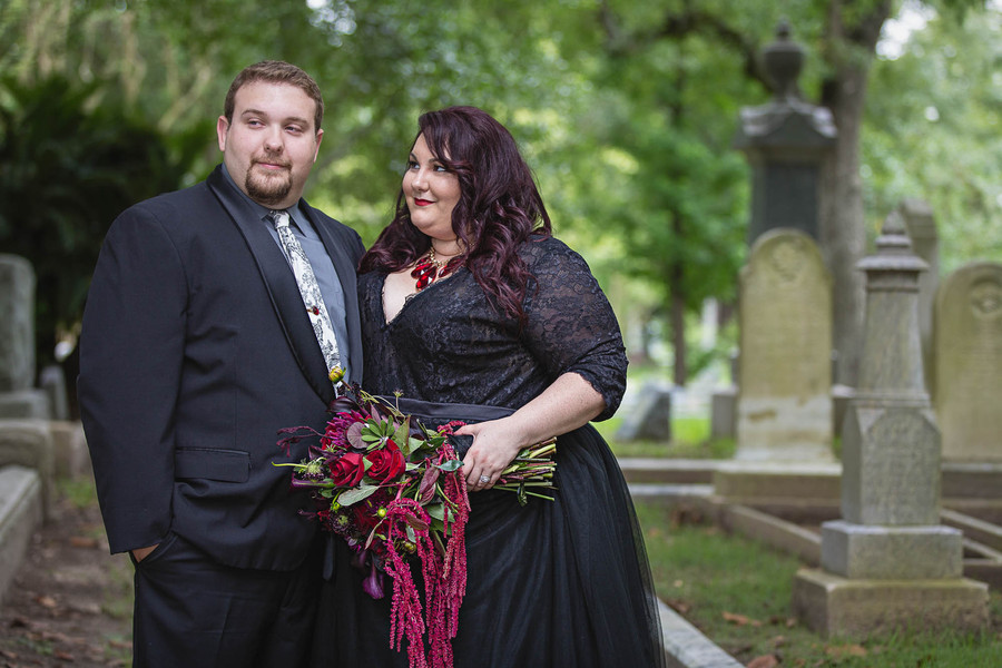 Dark and Vampy Anniversary Session in Historic Cemetery