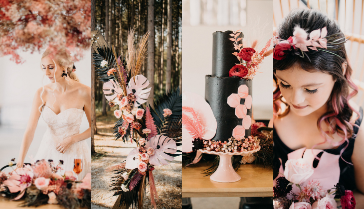Pink Black Wedding