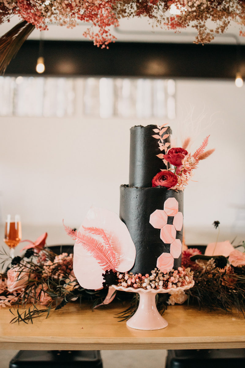 Color Inspo: Pink and Black Styled Wedding