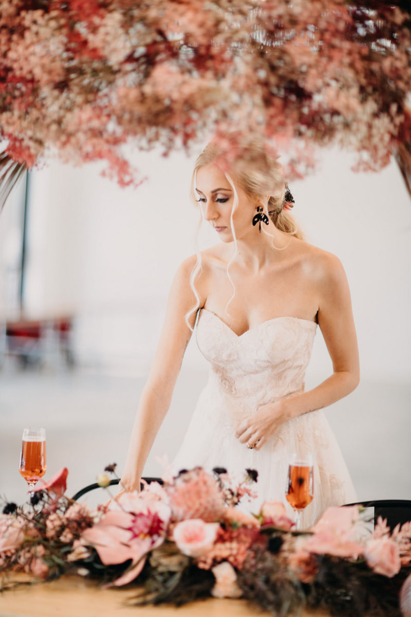 Color Inspo: Pink and Black Styled Wedding