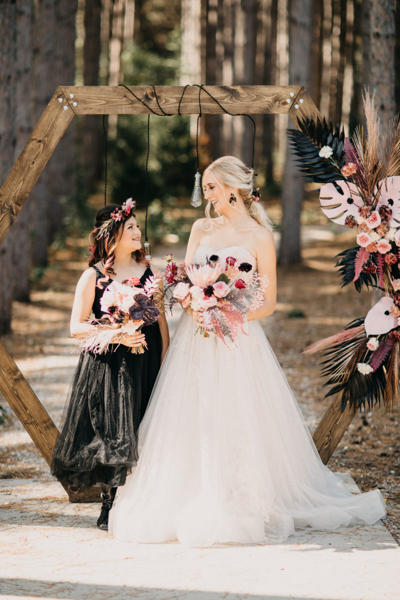 Color Inspo: Pink and Black Styled Wedding