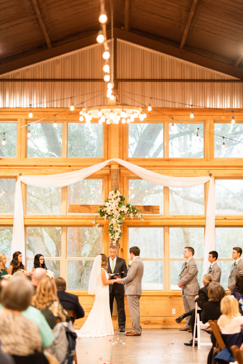 Trendy Intimate White and Green Orchard Wedding