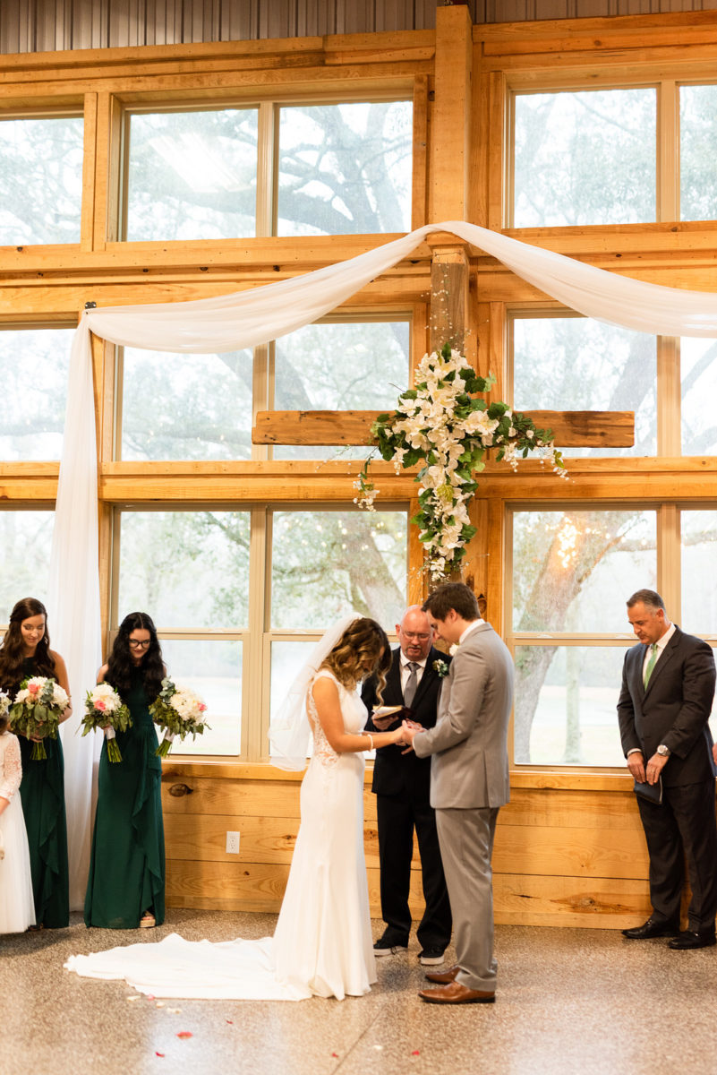 Trendy Intimate White and Green Orchard Wedding