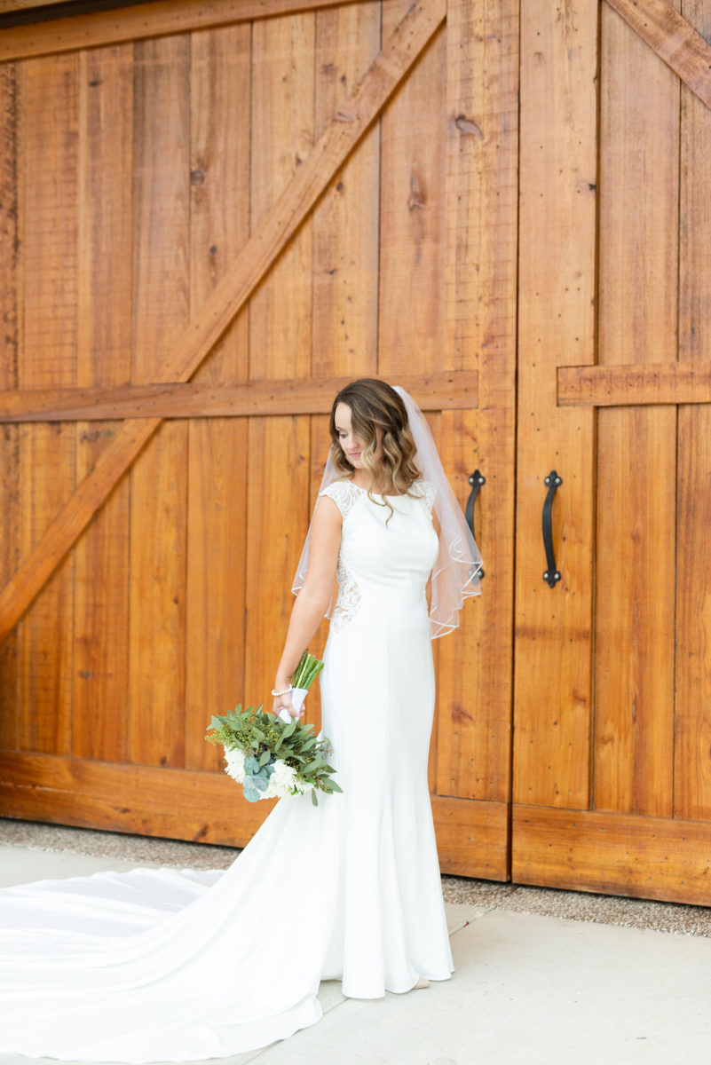 Trendy Intimate White and Green Orchard Wedding