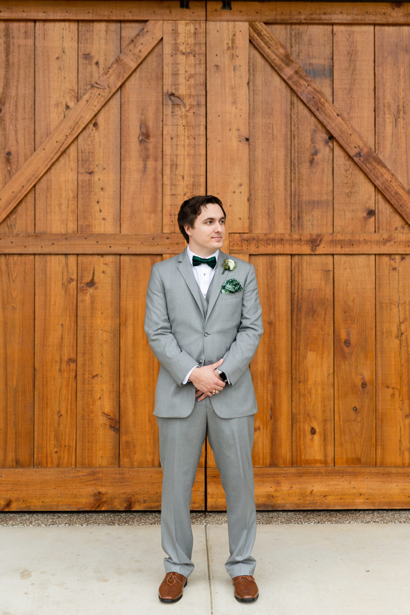 Trendy Intimate White and Green Orchard Wedding