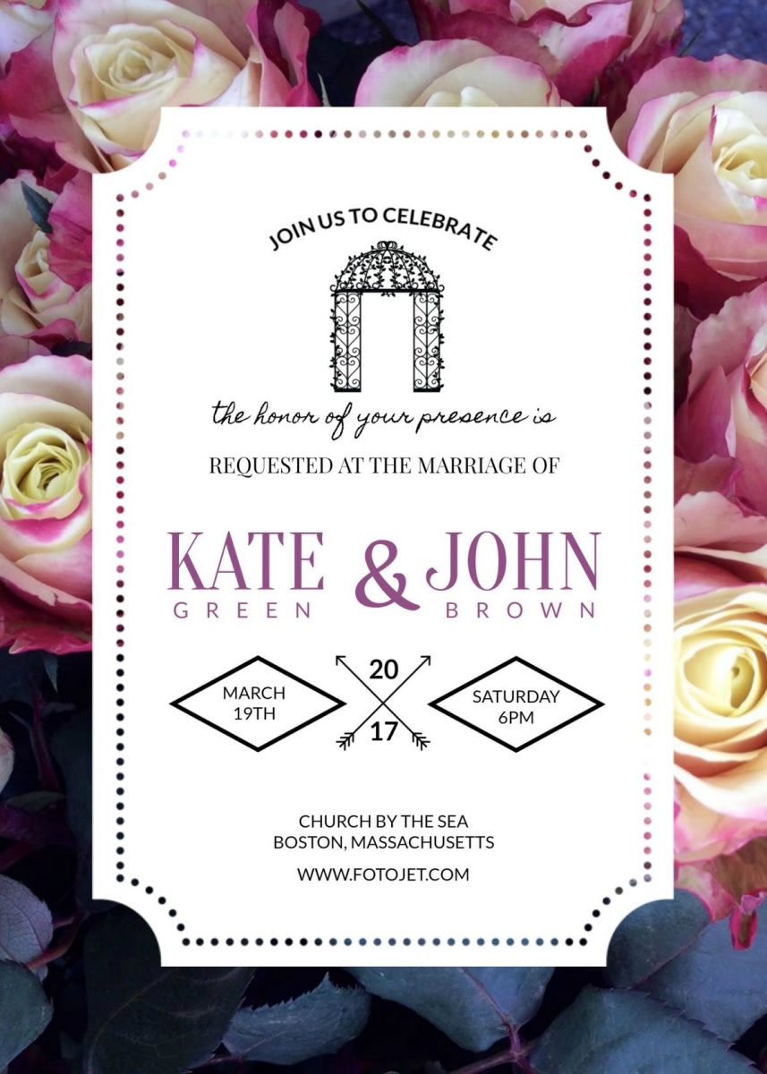 3 Beautiful FREE Wedding Invitation Templates That You Can Make Yourself on FotoJet.com