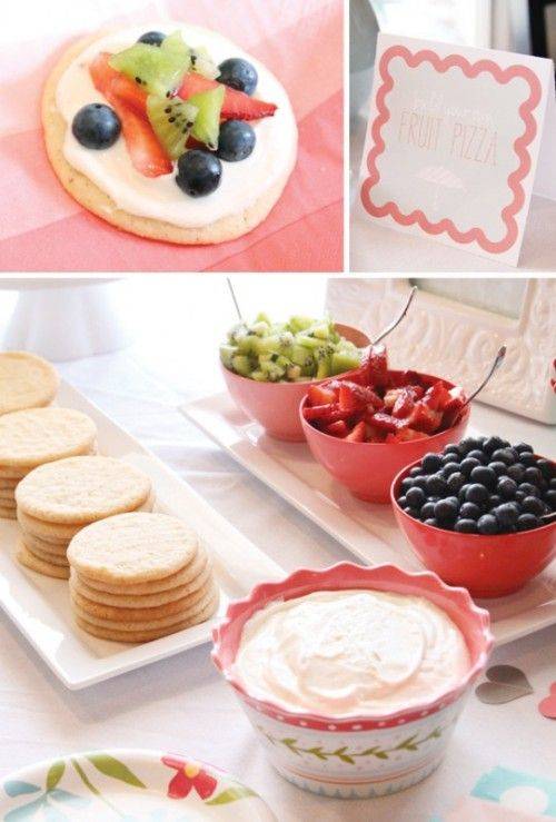 DIY Wedding Shower Fruit Pizza Bar