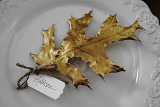 DIY Gilded Leaf Place Cards