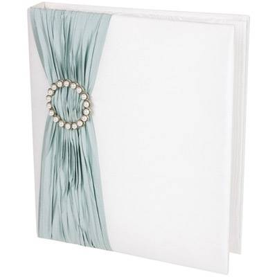 TIFFANY BLUE PLEAT & PEARL BUCKLE PHOTO ALBUM