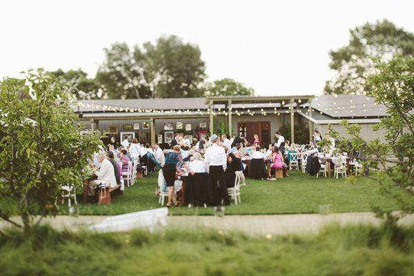 Outdoor Wedding with Ranch Building