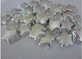 Silver Foil Wrapped Chocolate Stars