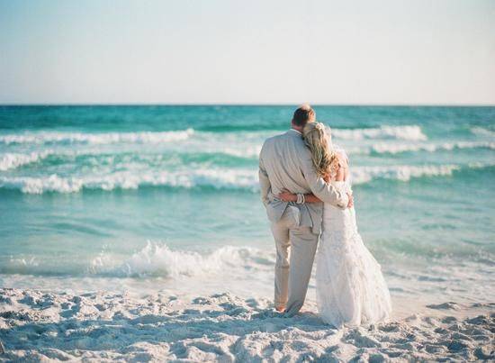 Bride and Groom on Beach