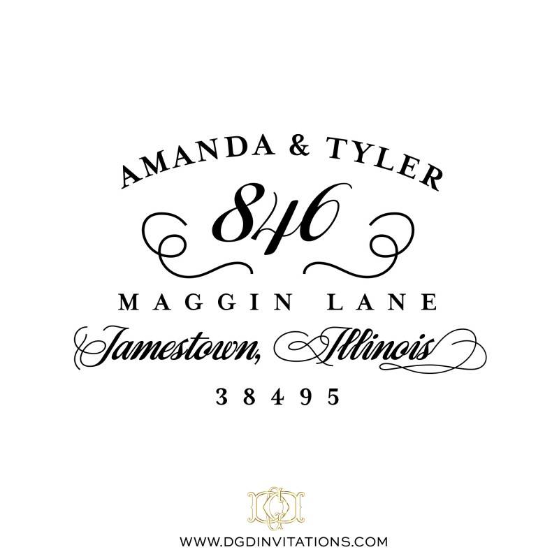 Beautiful Custom Address Rubber Stamp for Wedding Invitations Photo Beautiful Custom Address Rubber Stamp for Wedding Invitations