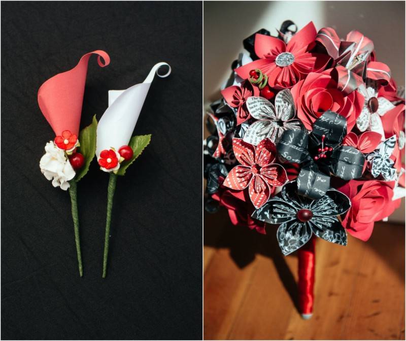 A Black and Red Garden Wedding