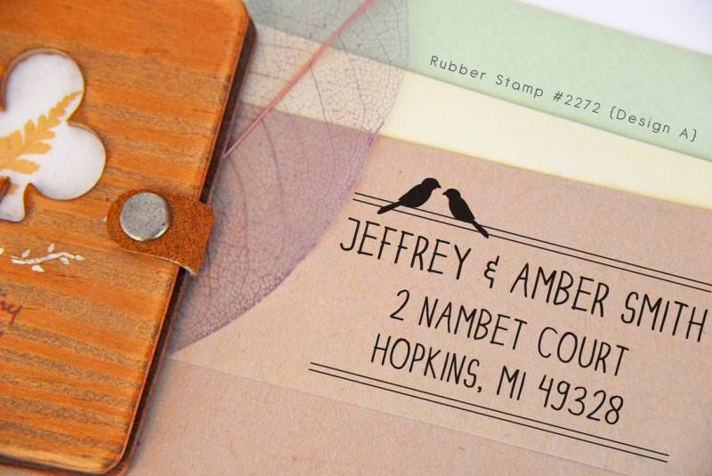 Beautiful Custom Address Rubber Stamp for Wedding Invitations