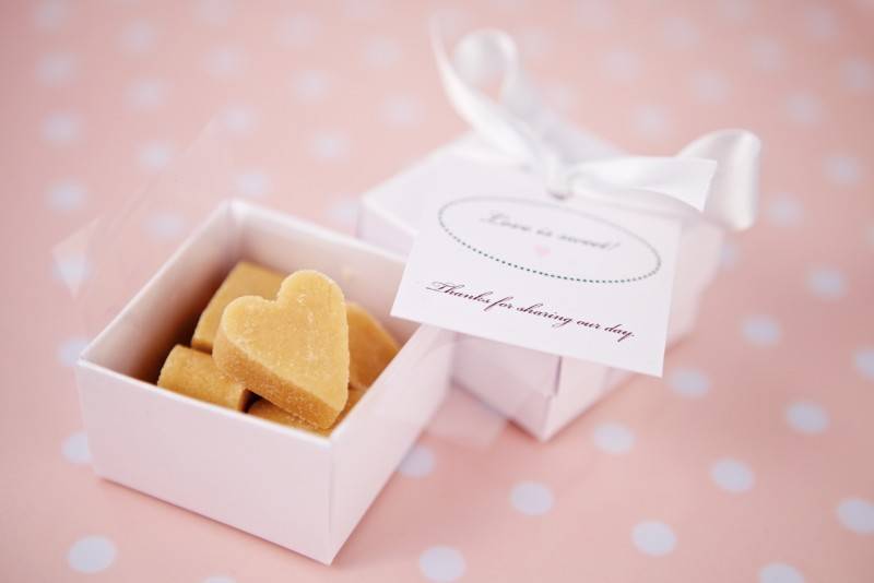 DIY Heart Shaped Fudge Wedding Favors