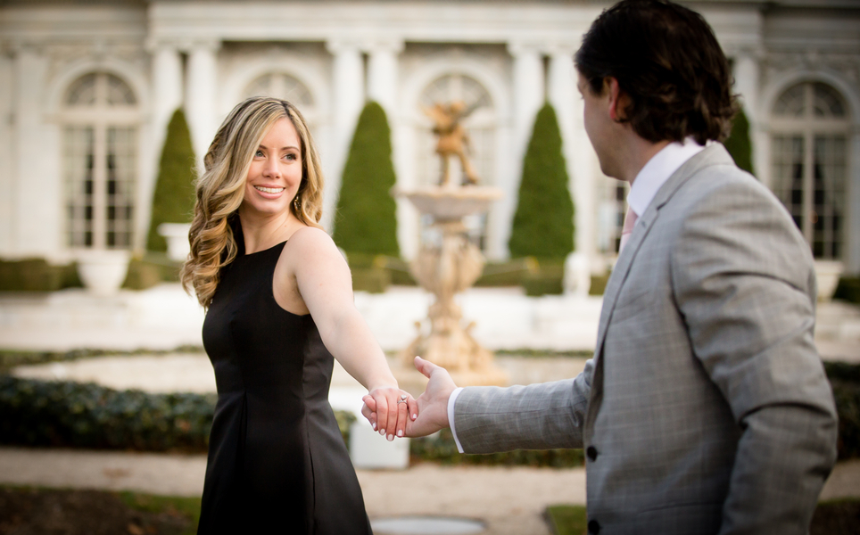 Immaculate Engagement at Newport Mansion