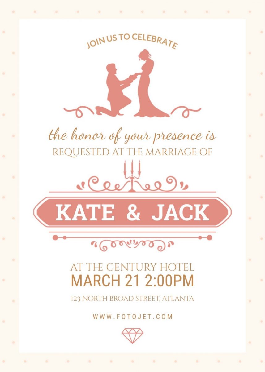 3 Beautiful FREE Wedding Invitation Templates That You Can Make Yourself on FotoJet.com