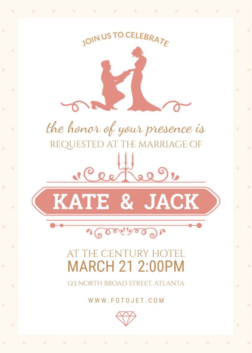 3 Beautiful FREE Wedding Invitation Templates That You Can Make Yourself on FotoJet.com
