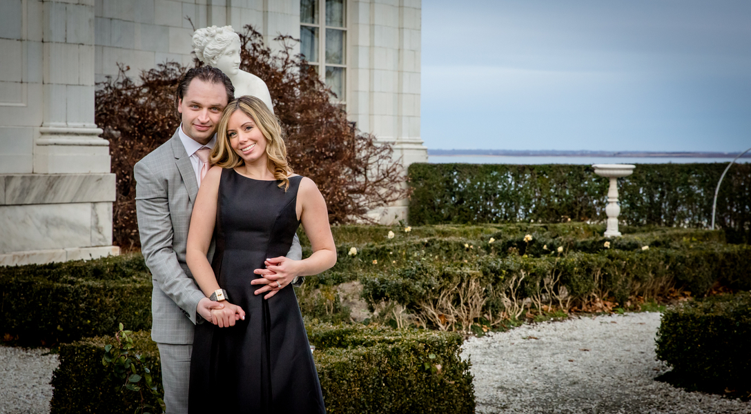 Immaculate Engagement at Newport Mansion