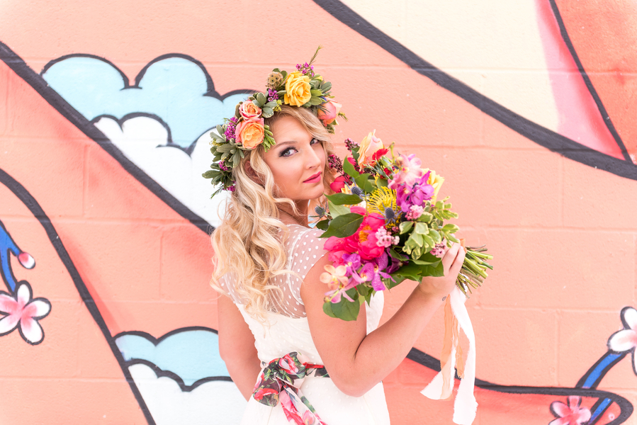 Sweet Peach and Wild Violet Styled Bridal