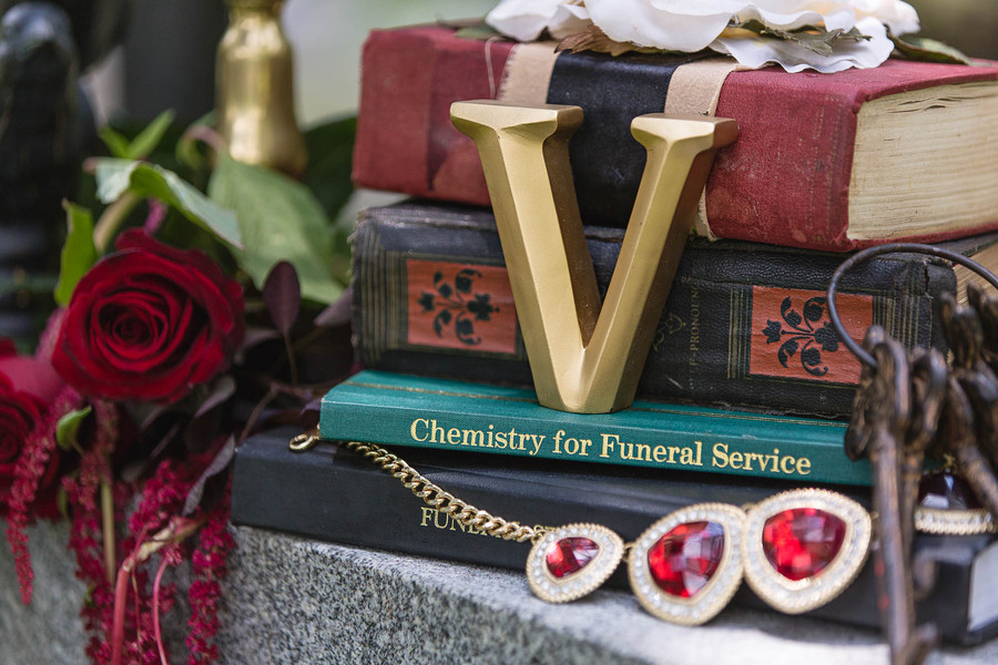 Dark and Vampy Anniversary Session in Historic Cemetery