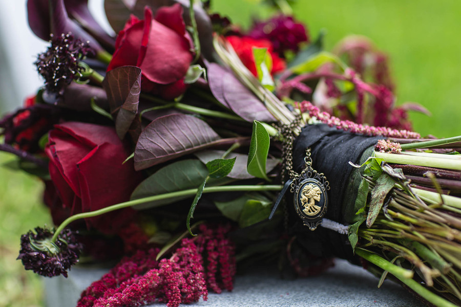 Dark and Vampy Anniversary Session in Historic Cemetery