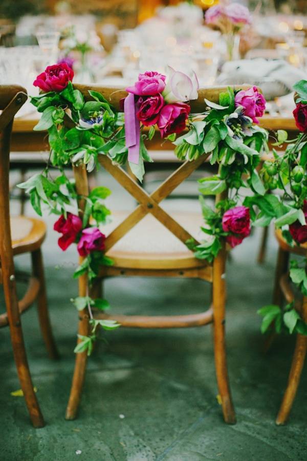 Garden Wedding Décor: Floral Chairs