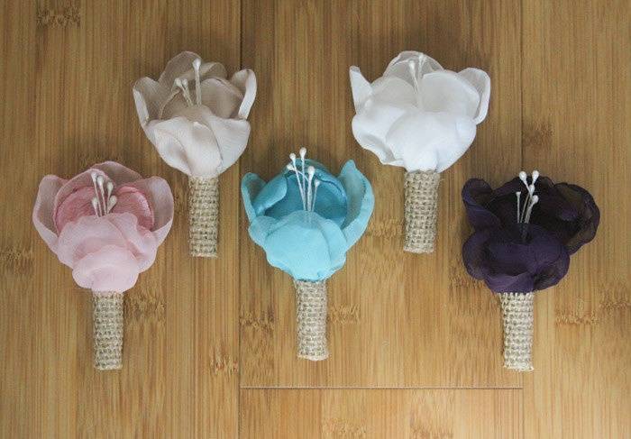 5 Beautiful Fabric Flower Boutonnières